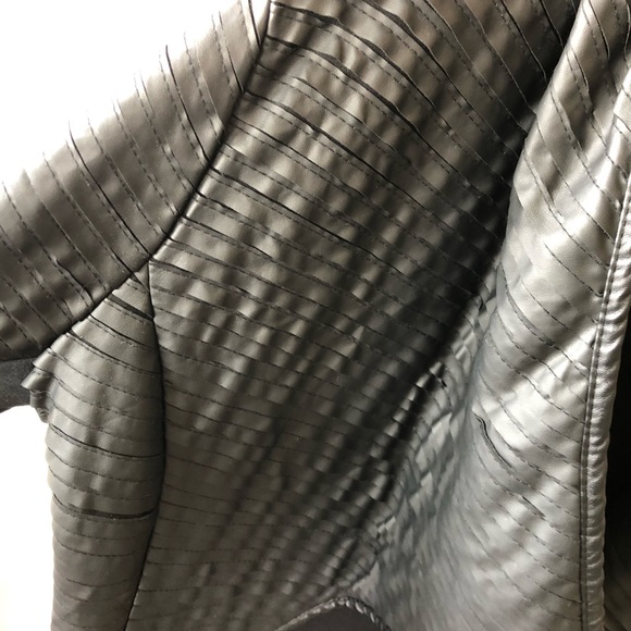 Soft Ribbed Faux Leather Jacket - Picture 2 of 4